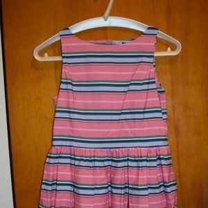 Girl's Pink Stripe Sleeveless Dress